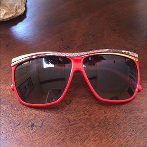 Oversized red sunglasses